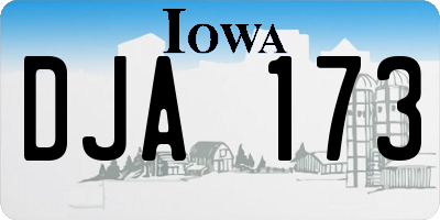 IA license plate DJA173