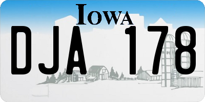 IA license plate DJA178