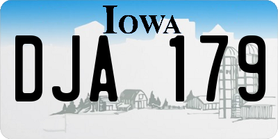 IA license plate DJA179