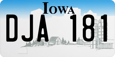 IA license plate DJA181