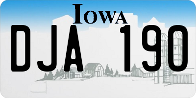 IA license plate DJA190