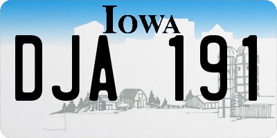 IA license plate DJA191