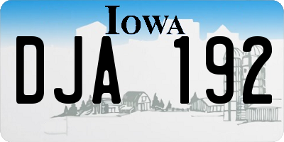 IA license plate DJA192