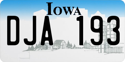 IA license plate DJA193