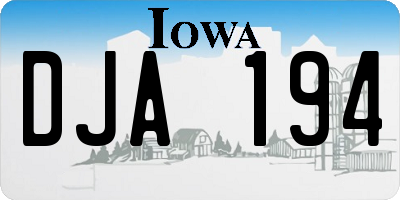 IA license plate DJA194