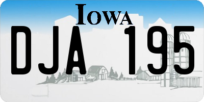 IA license plate DJA195