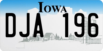 IA license plate DJA196