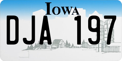 IA license plate DJA197