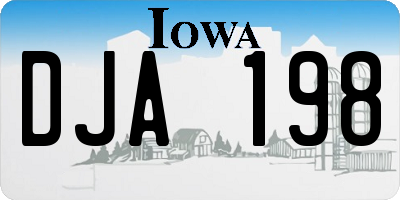 IA license plate DJA198