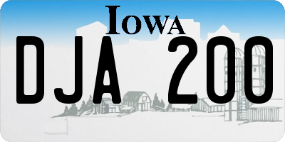 IA license plate DJA200
