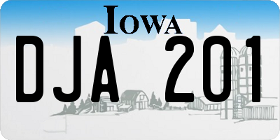IA license plate DJA201