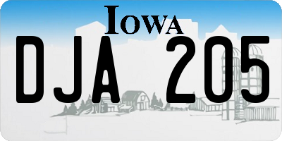 IA license plate DJA205