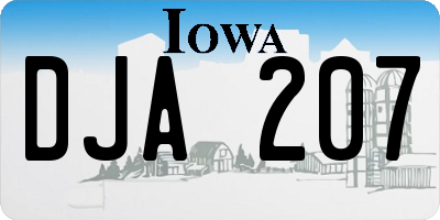 IA license plate DJA207