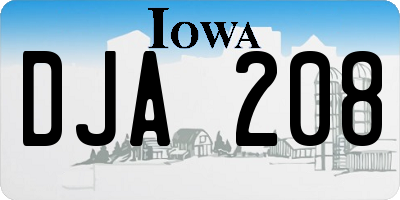 IA license plate DJA208