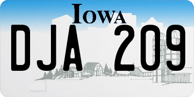 IA license plate DJA209