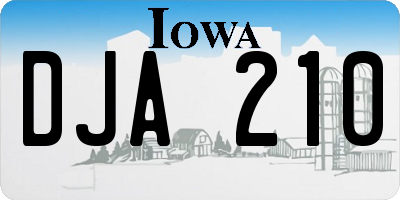 IA license plate DJA210