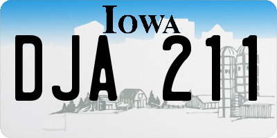 IA license plate DJA211