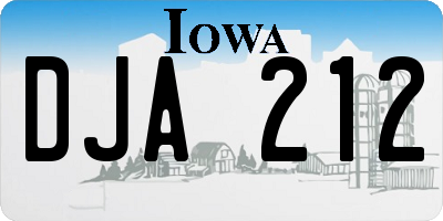IA license plate DJA212