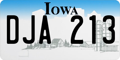 IA license plate DJA213