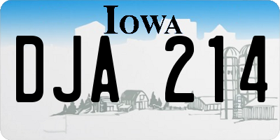 IA license plate DJA214