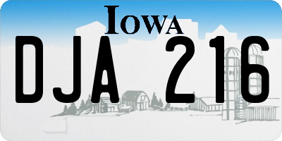 IA license plate DJA216