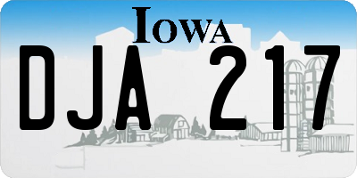 IA license plate DJA217