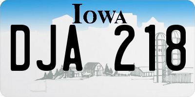 IA license plate DJA218