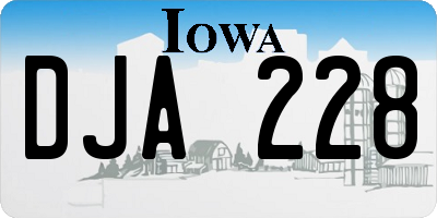 IA license plate DJA228
