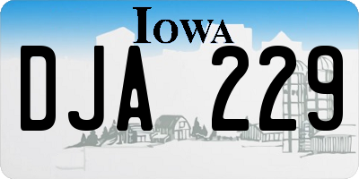IA license plate DJA229