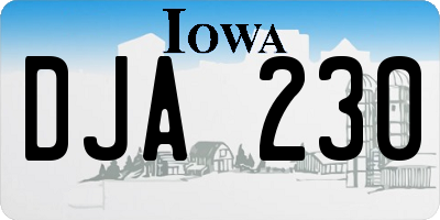 IA license plate DJA230