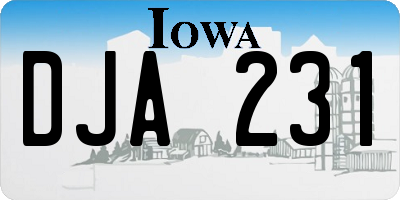 IA license plate DJA231