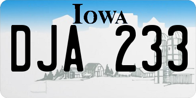 IA license plate DJA233