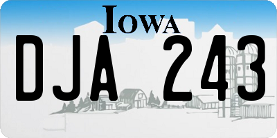IA license plate DJA243