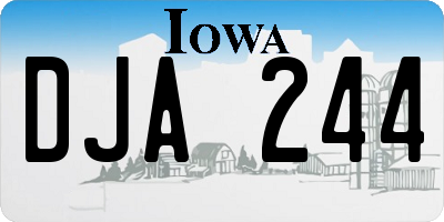 IA license plate DJA244