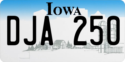 IA license plate DJA250