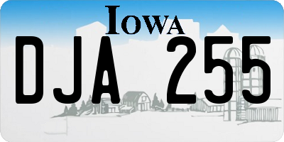 IA license plate DJA255