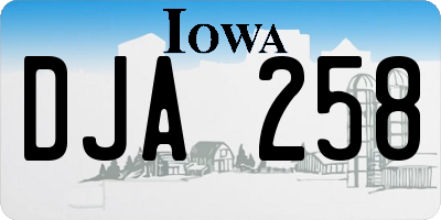 IA license plate DJA258