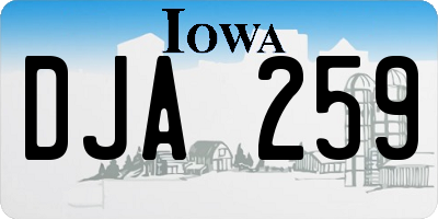 IA license plate DJA259