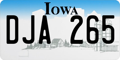 IA license plate DJA265