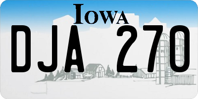IA license plate DJA270