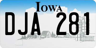 IA license plate DJA281