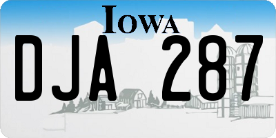 IA license plate DJA287