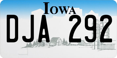 IA license plate DJA292