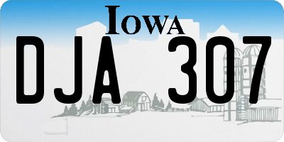IA license plate DJA307