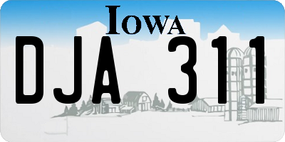 IA license plate DJA311