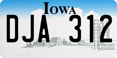 IA license plate DJA312