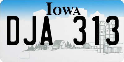 IA license plate DJA313