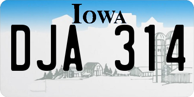 IA license plate DJA314