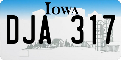 IA license plate DJA317