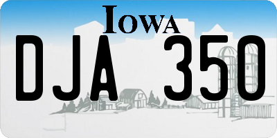 IA license plate DJA350